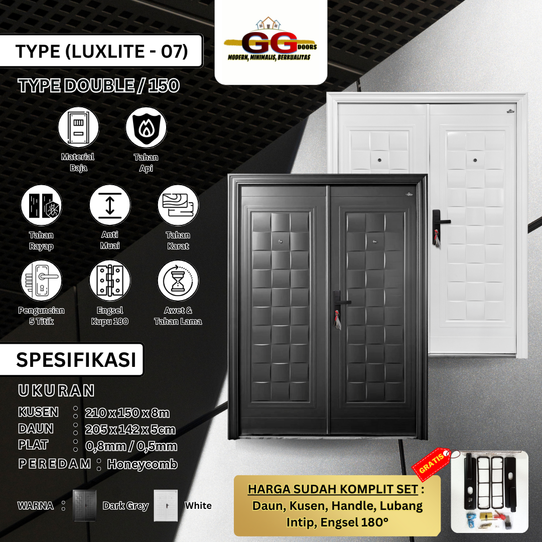 Luxlite 07 Double Dark Grey 210