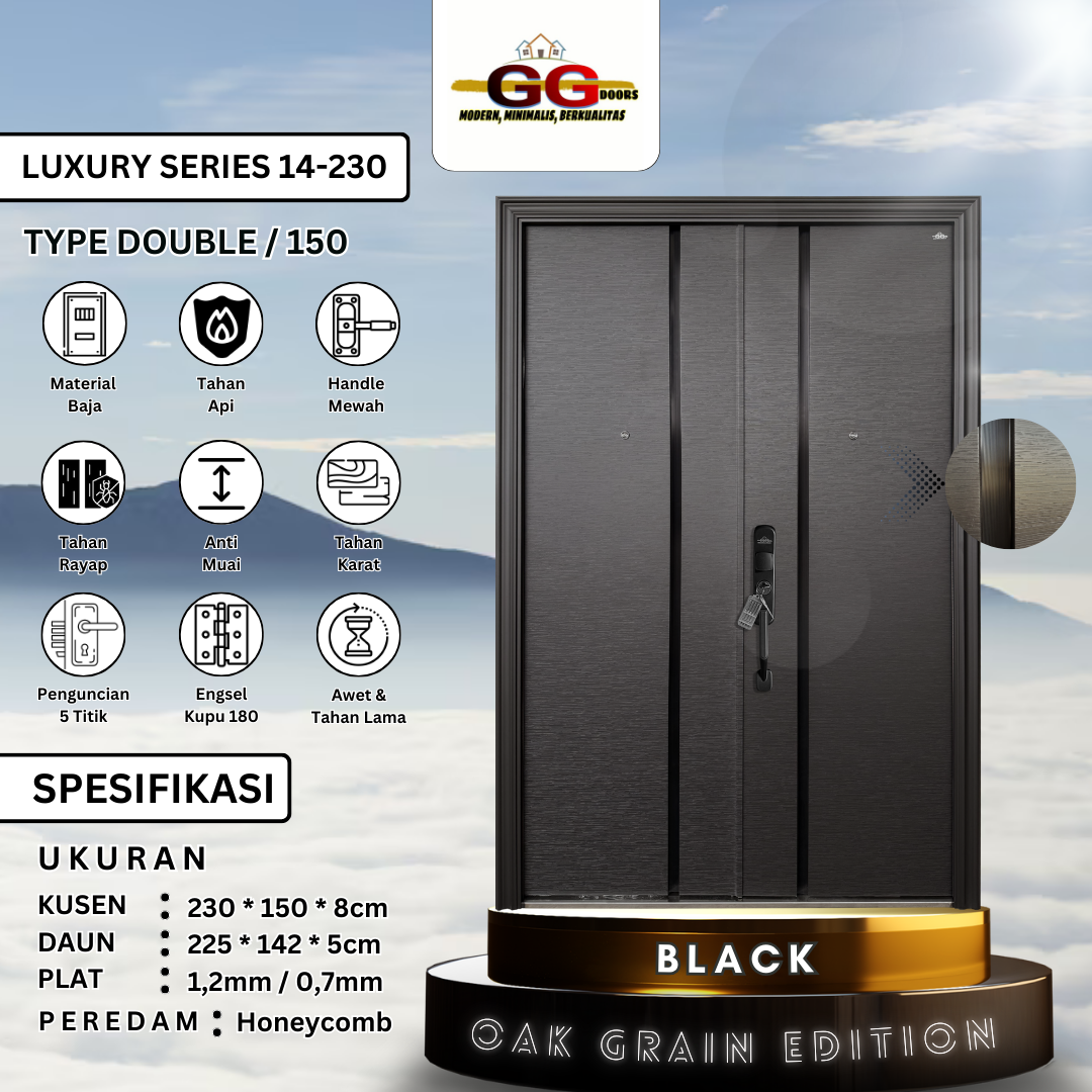 Luxury 14 230 Grey & Black Double